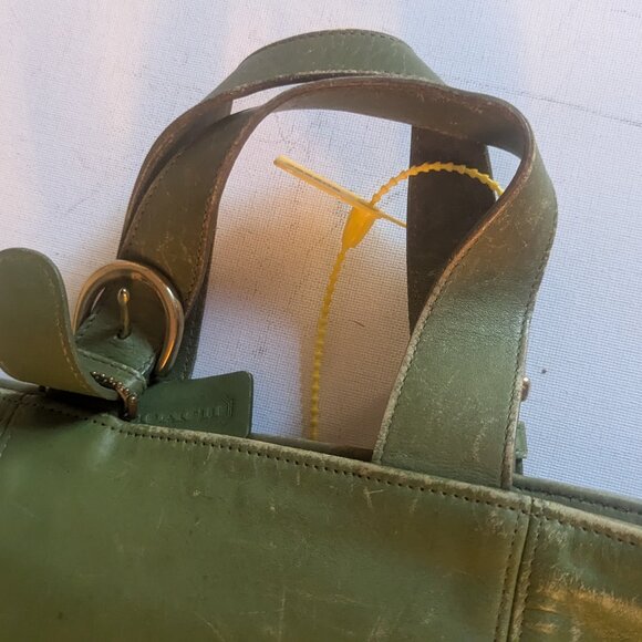 Coach Authentic Vintage Waverly Tote 4133 Green Purse Designer Distressed AS IS - Picture 2 of 15